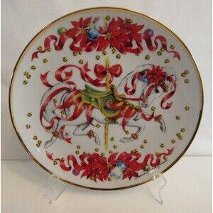 American Lung Association 1992 Christmas Plate Christmas Steed with COA VTG